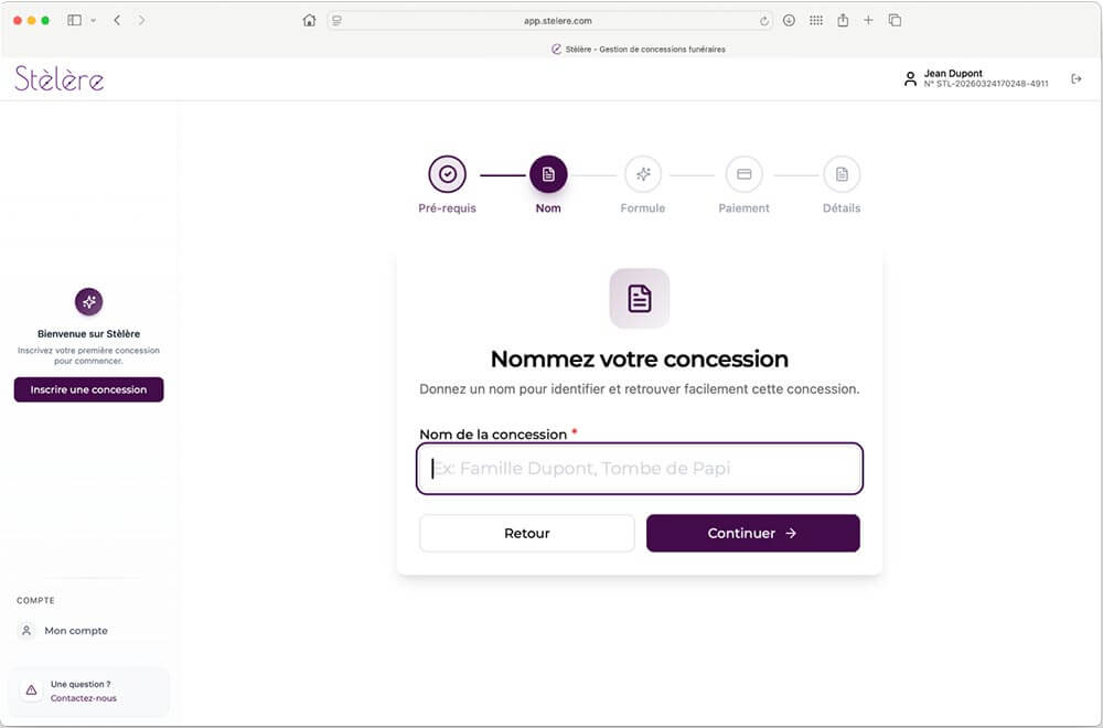 Mode d'emploi pour inscription et gestion de sa concession funéraire sur Stèlère