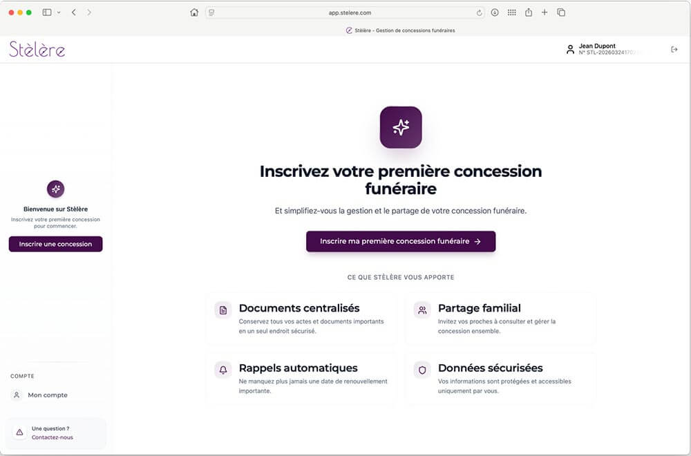 Mode d'emploi pour inscription et gestion de sa concession funéraire sur Stèlère